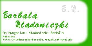 borbala mladoniczki business card