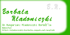 borbala mladoniczki business card